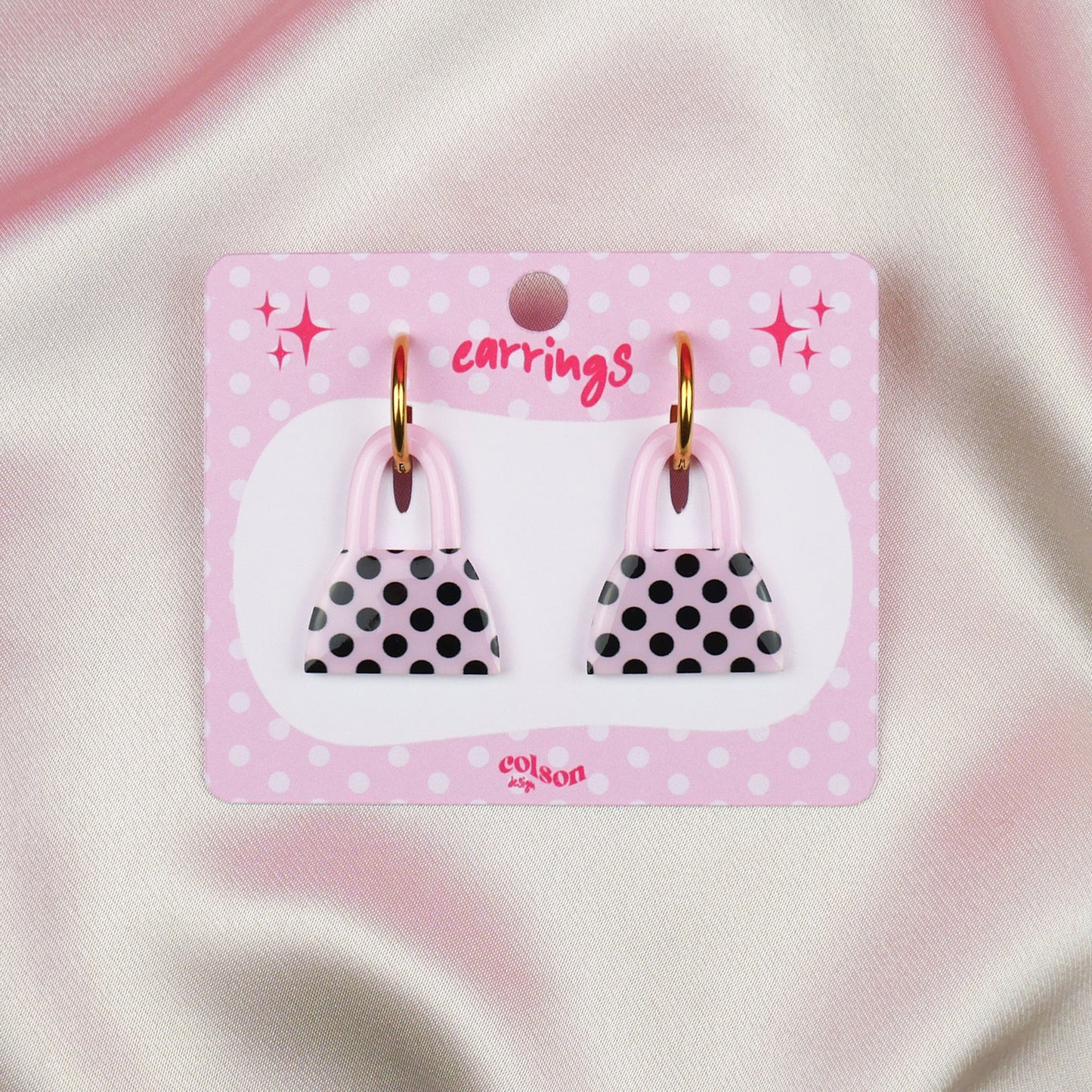 PURSE FIRST - pink polka dot