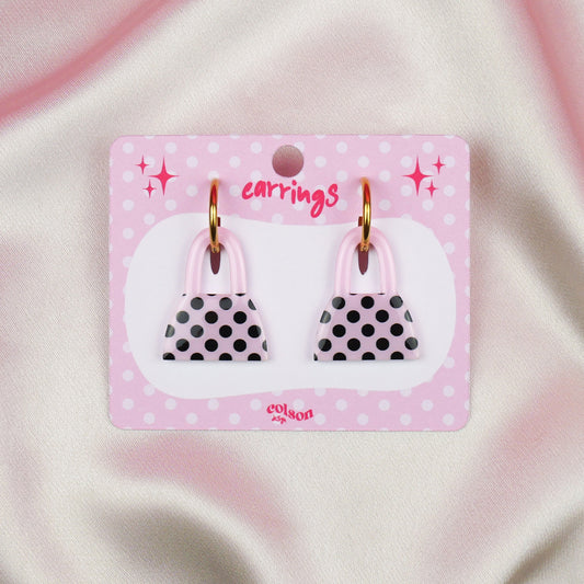 PURSE FIRST - pink polka dot