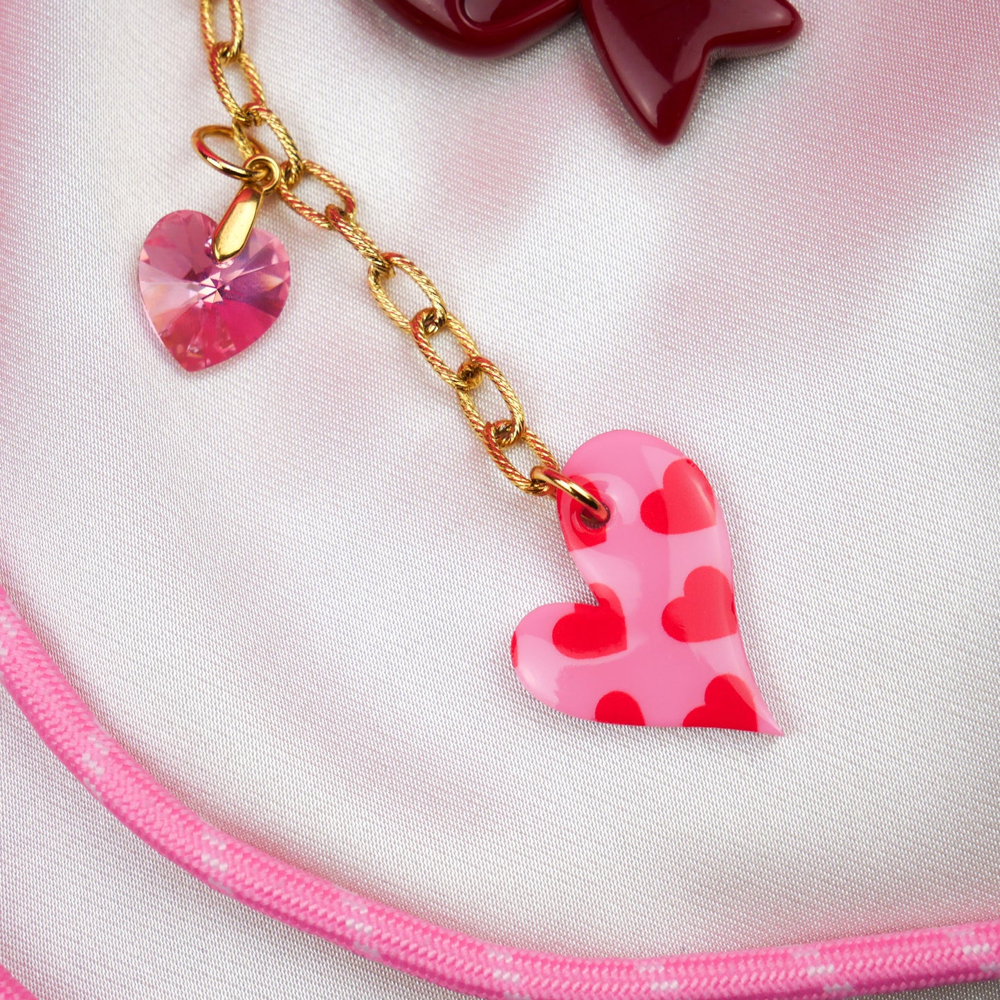 BAG CHARM Nº4 - red & pink