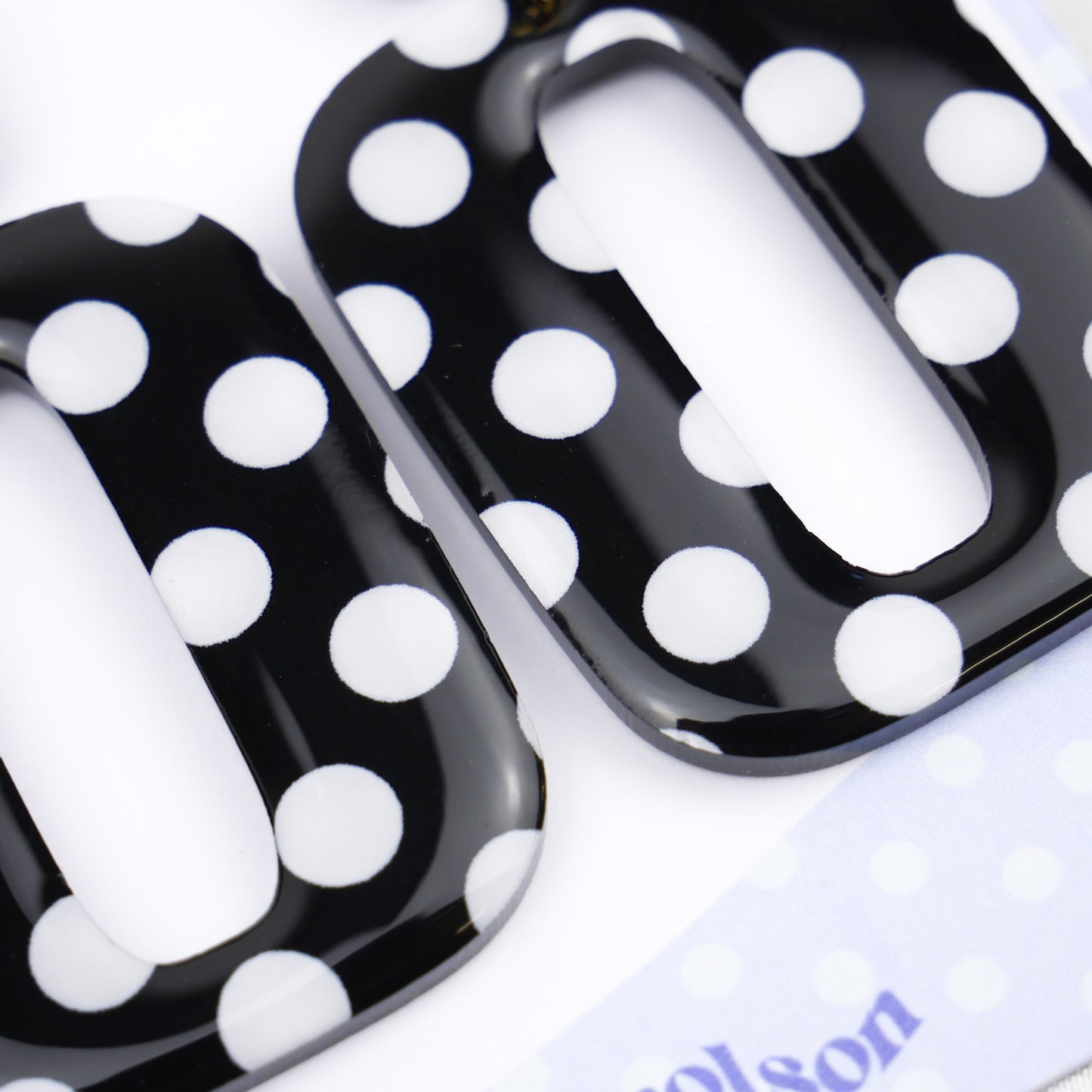 RETRO SQUARE - black polka dot