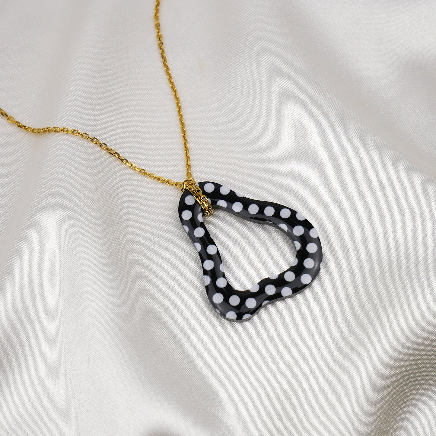 FORMA necklace - black polka dot