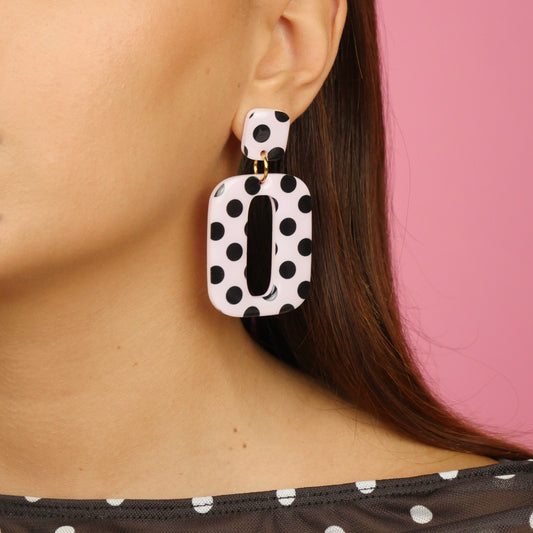 RETRO SQUARE - pink polka dot