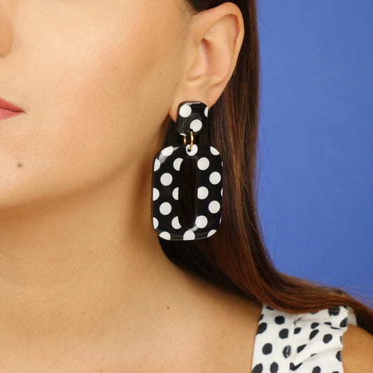 RETRO SQUARE - black polka dot