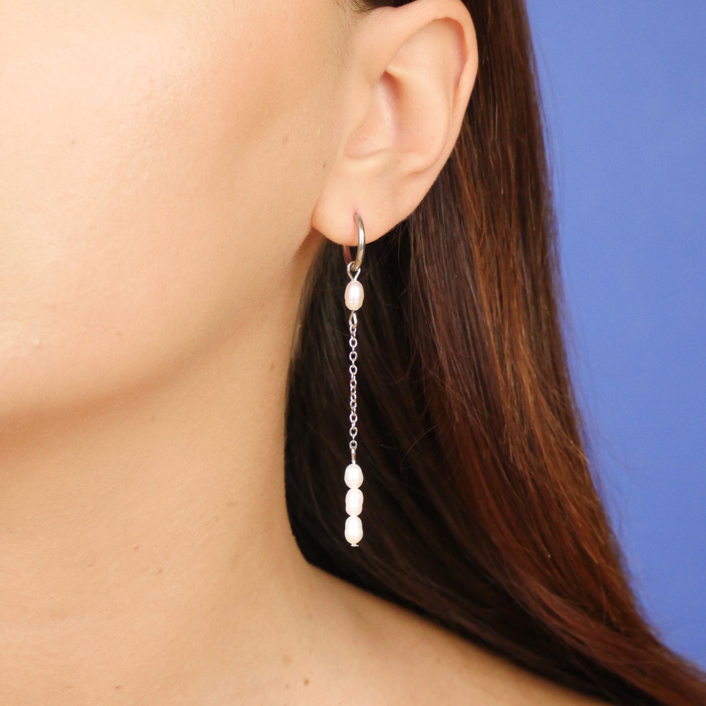 BEAMING - silver (single earring)