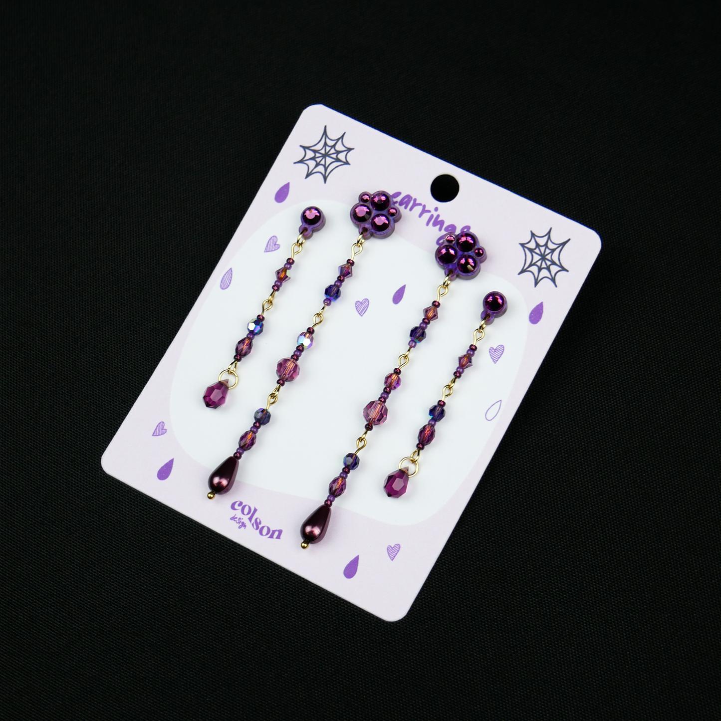 AMETHYST WITCH - set of 4 earrings
