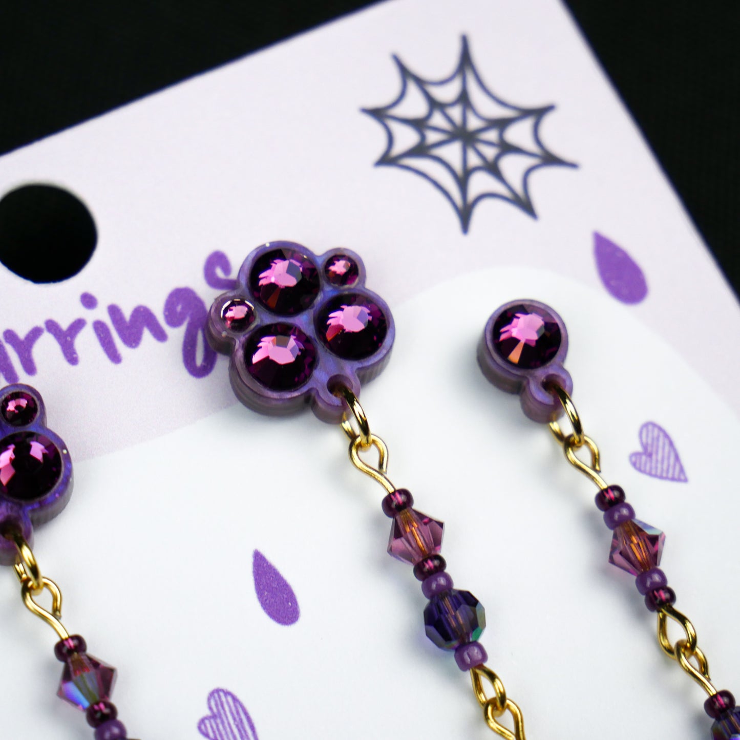 AMETHYST WITCH - set of 4 earrings