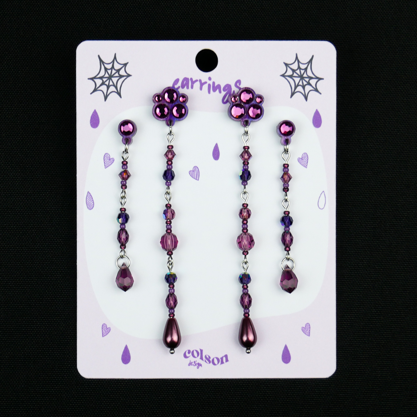 AMETHYST WITCH - set of 4 earrings
