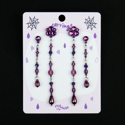 AMETHYST WITCH - set of 4 earrings