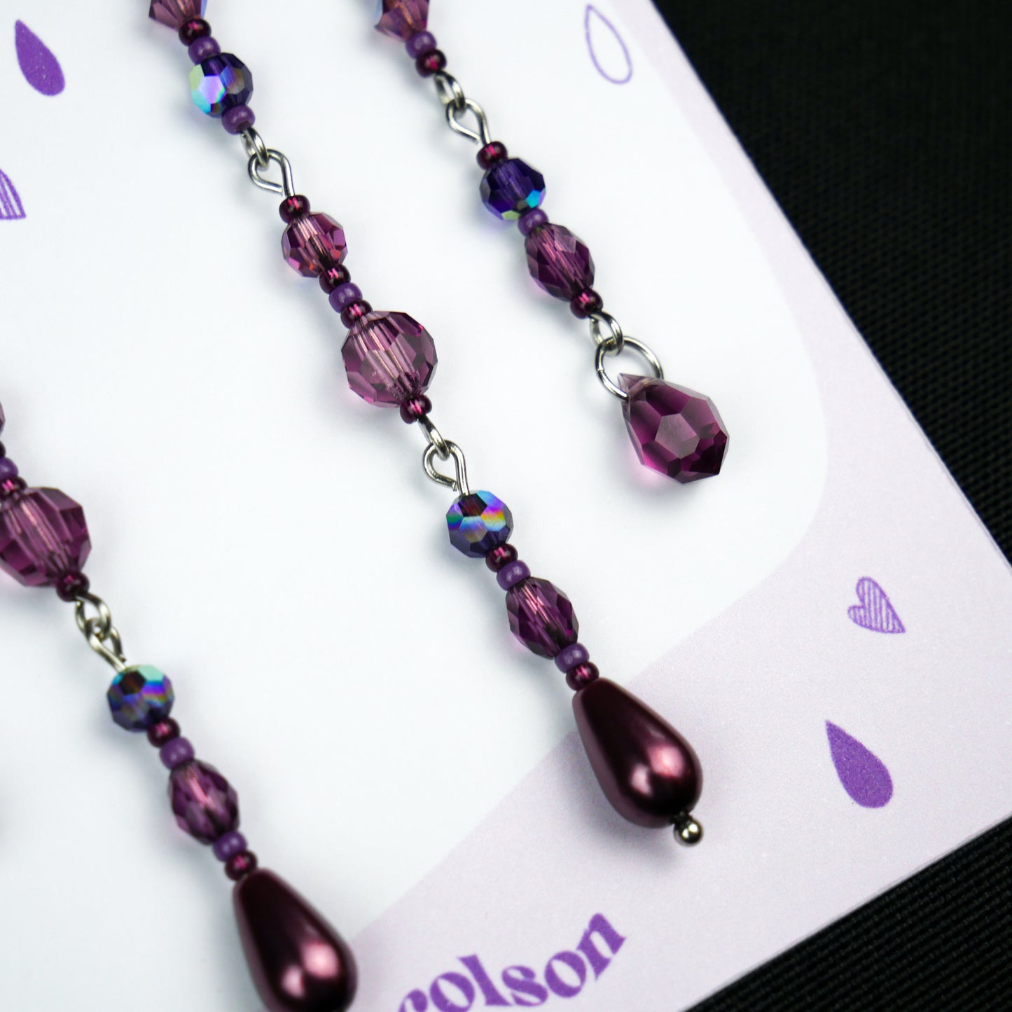 AMETHYST WITCH - set of 4 earrings