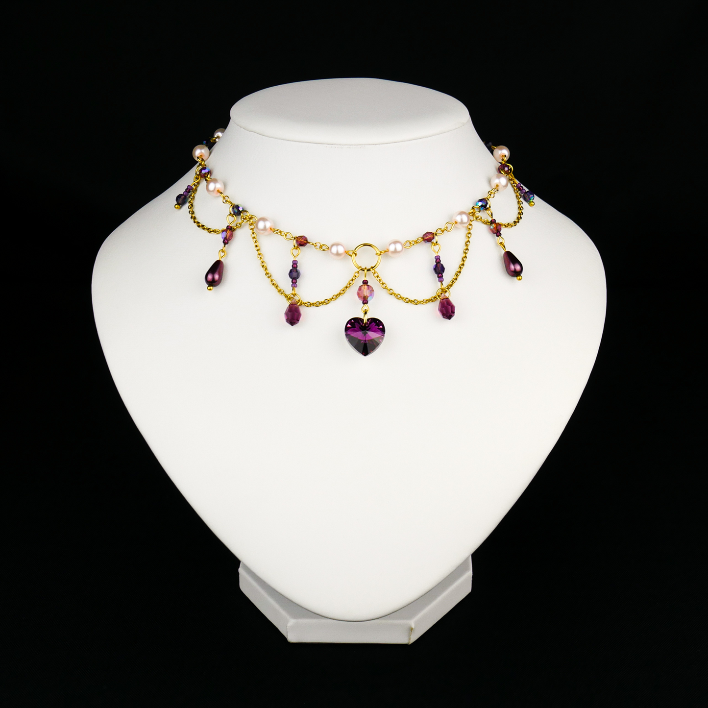 AMETHYST WITCH - gold necklace (unique piece)