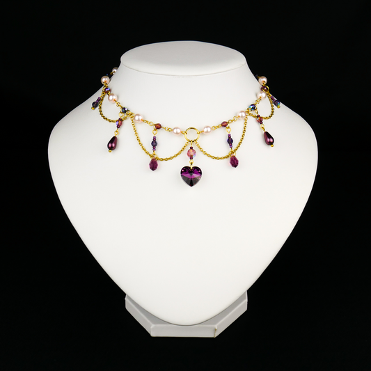 AMETHYST WITCH - gold necklace (unique piece)