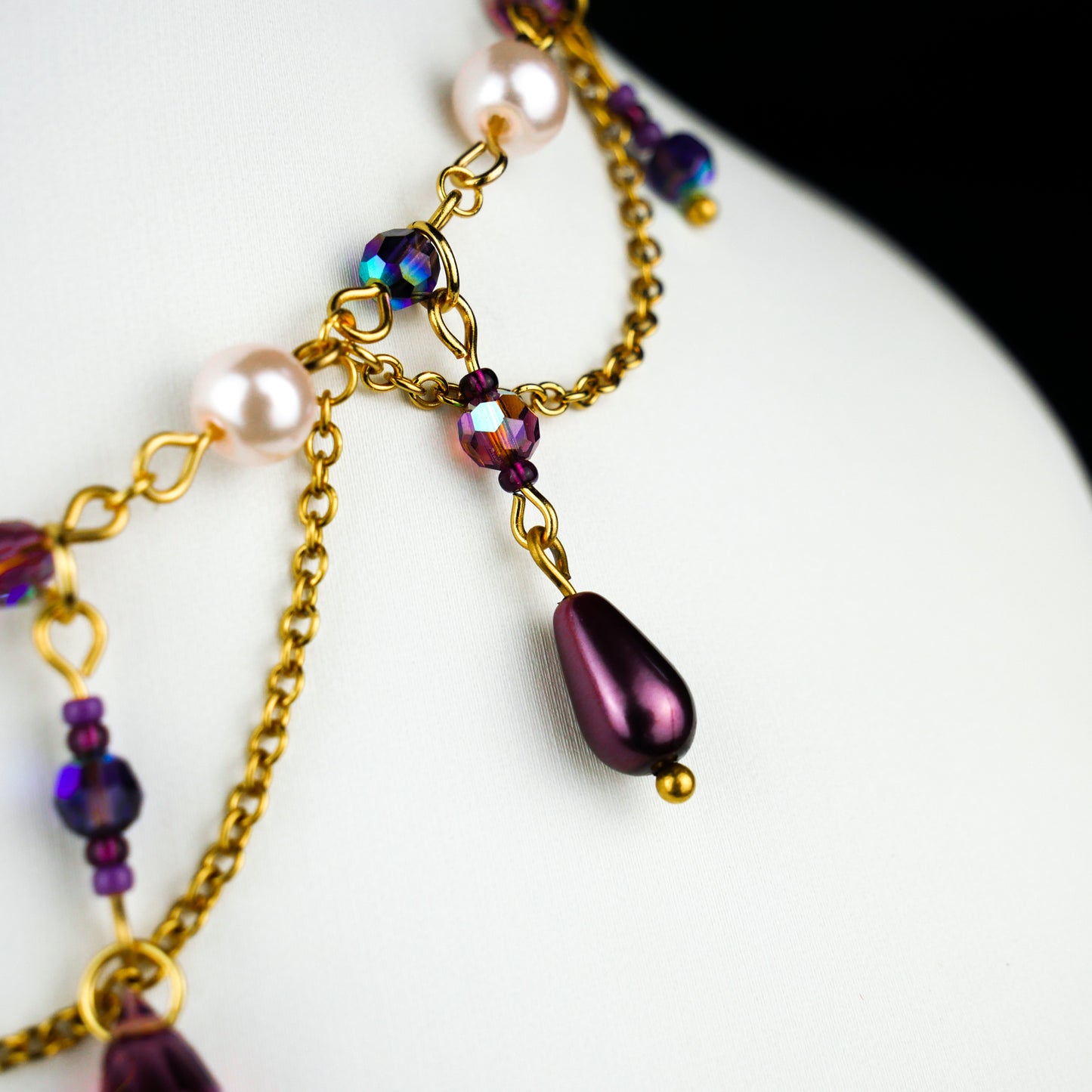 AMETHYST WITCH - gold necklace (unique piece)