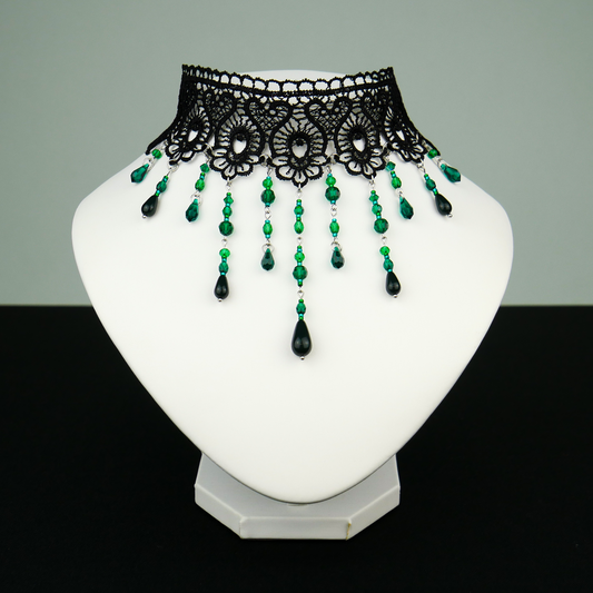 FOREST FAIRY - black lace choker (unique piece)