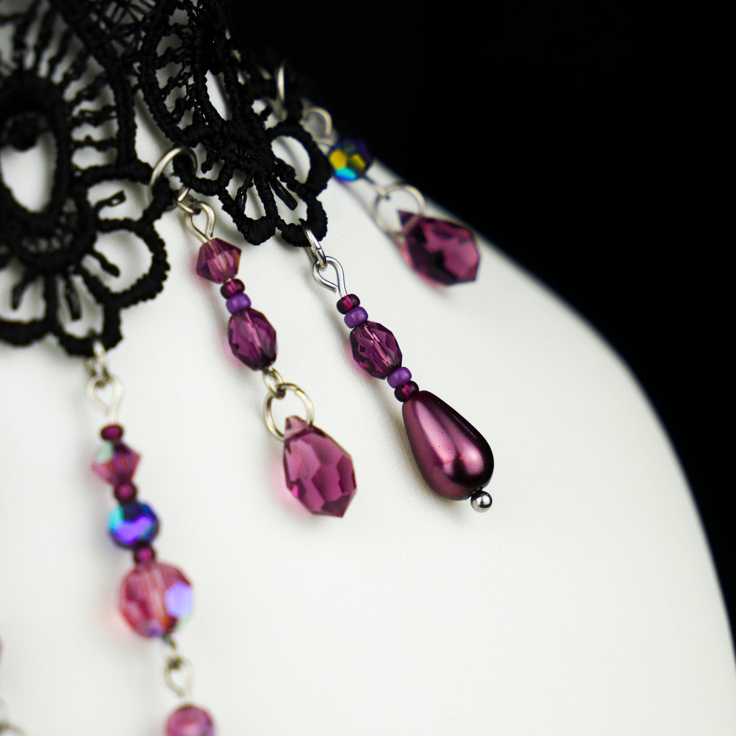 AMETHYST WITCH - black lace choker (unique piece)