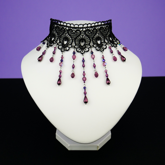 AMETHYST WITCH - black lace choker (unique piece)