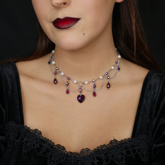 AMETHYST WITCH - silver necklace (unique piece)