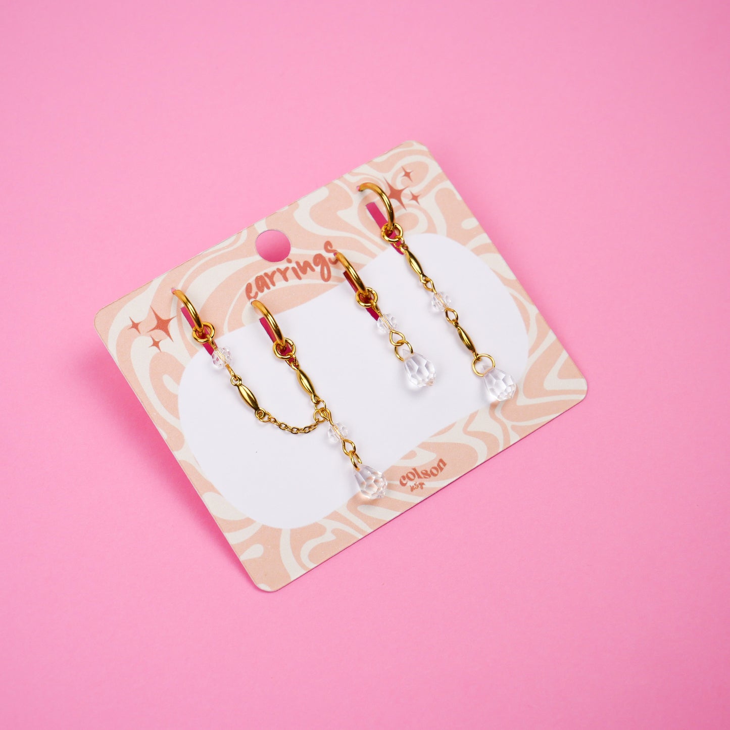 CRYSTAL DROP - transparent doré