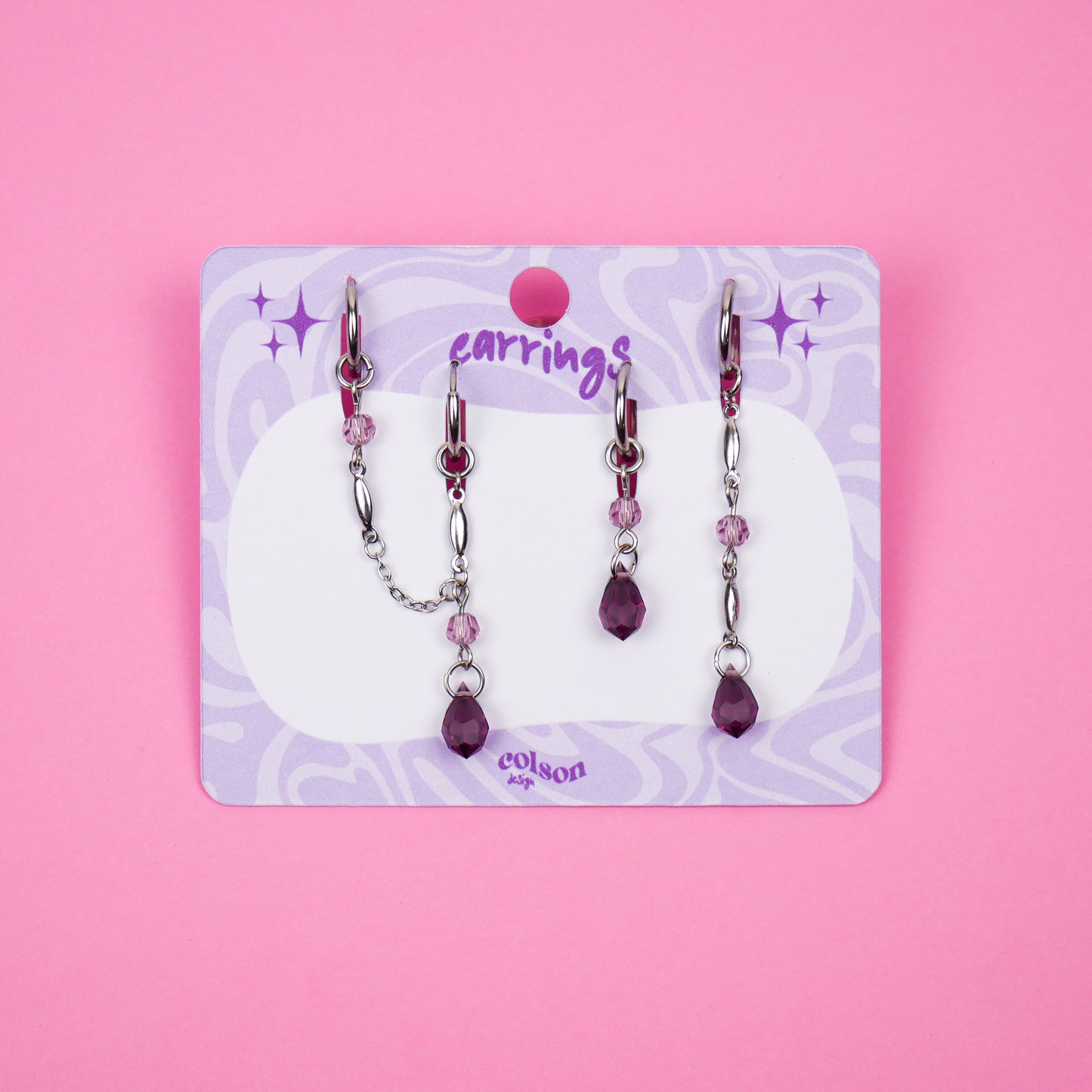 CRYSTAL DROP - violet argenté