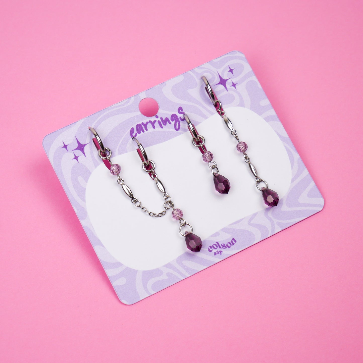 CRYSTAL DROP - violet argenté