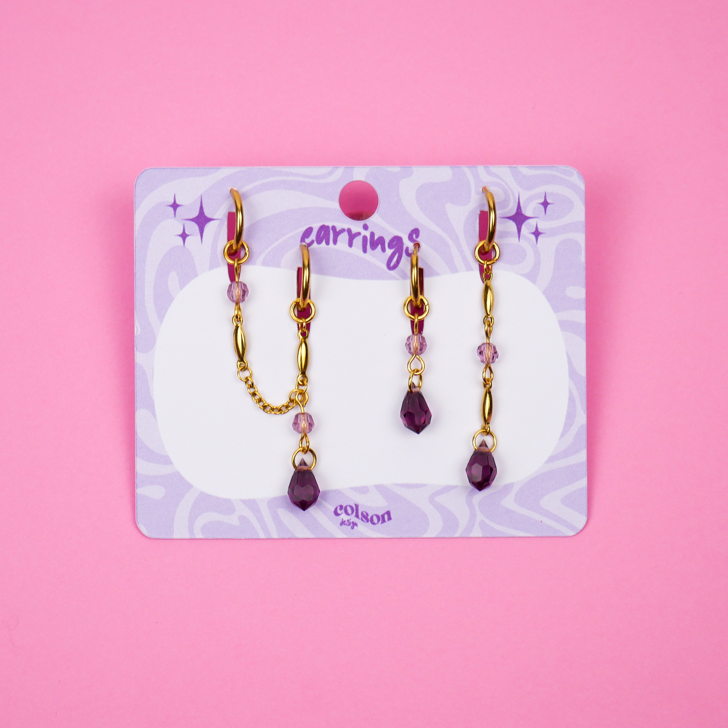 CRYSTAL DROP - violet doré