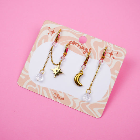 COSMIC - gold earrings