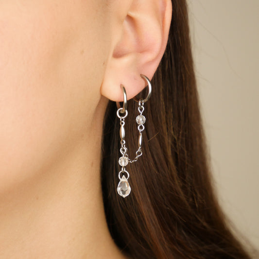 CRYSTAL DROP - clear silver