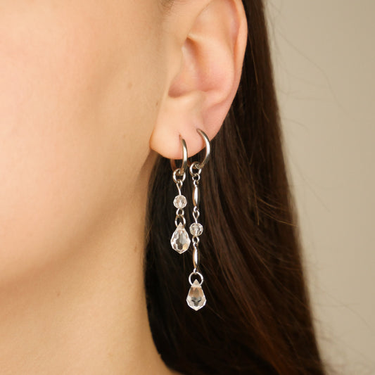 CRYSTAL DROP - clear silver