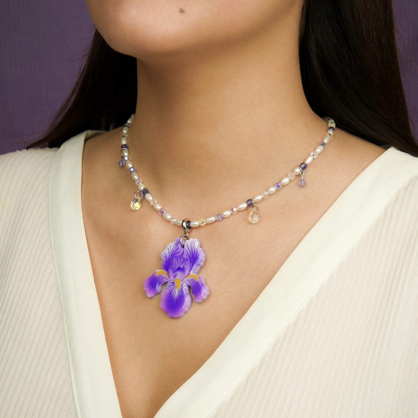 PRINCESS IRIS - grand collier de perles