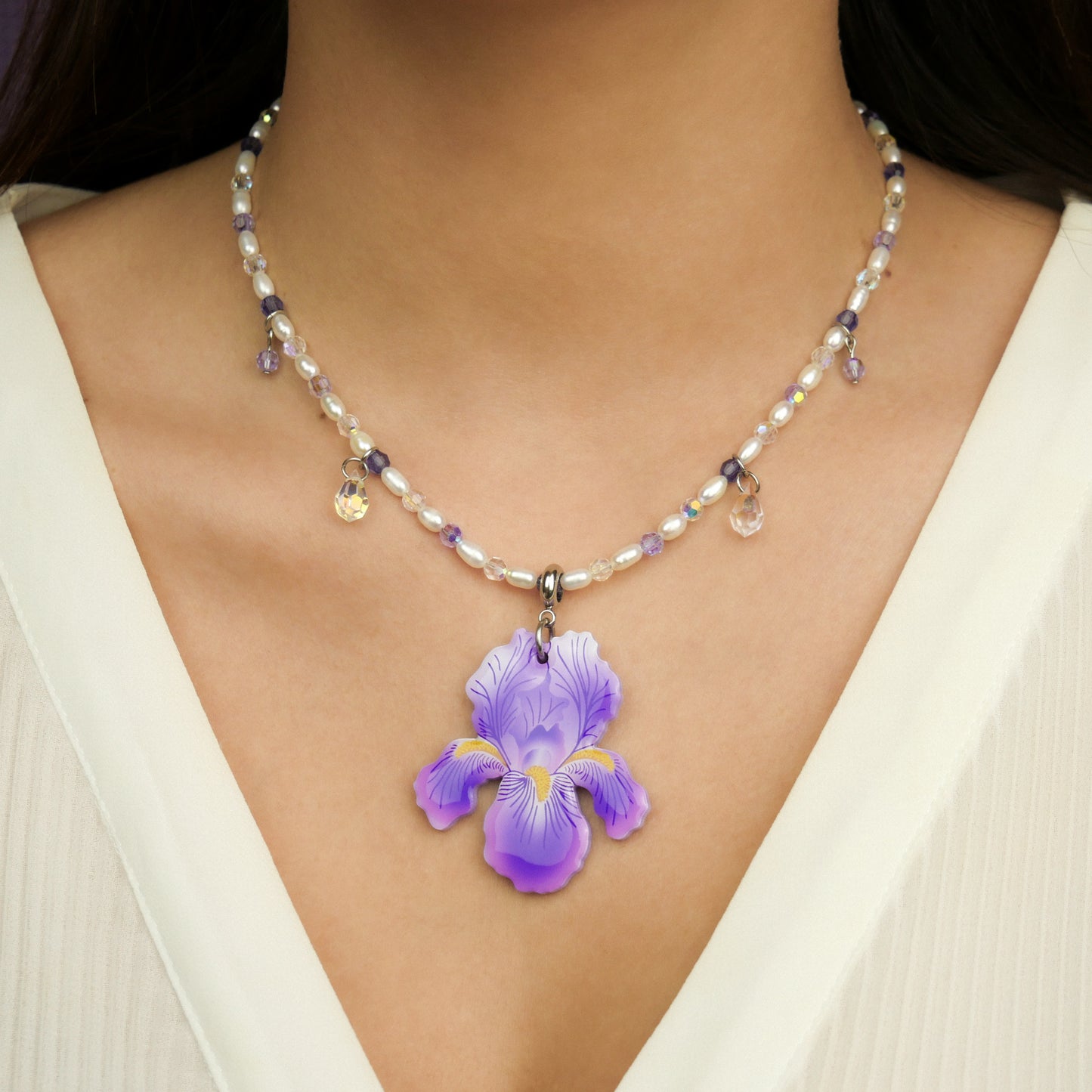 PRINCESS IRIS - grand collier de perles