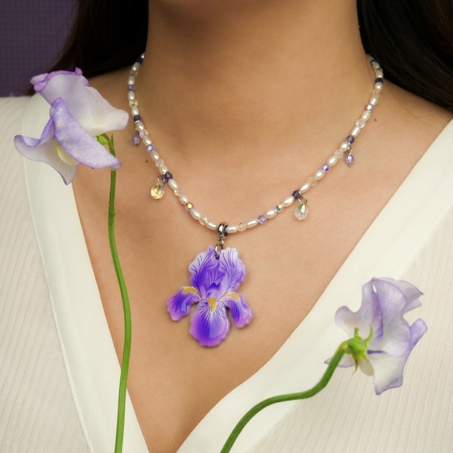 PRINCESS IRIS - grand collier de perles