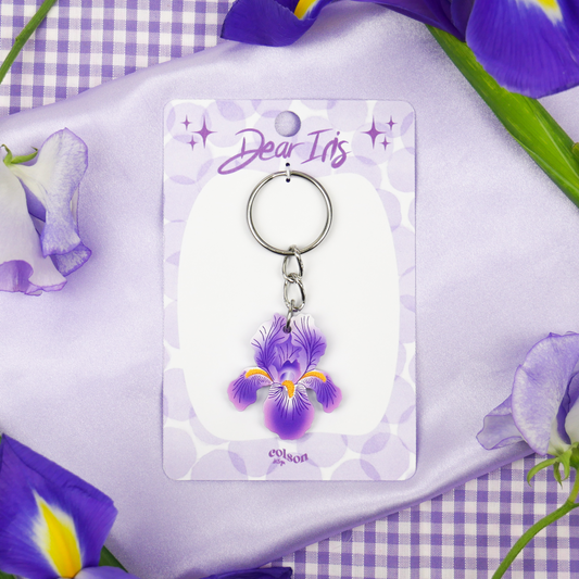 IRIS GARDEN - silver keychain