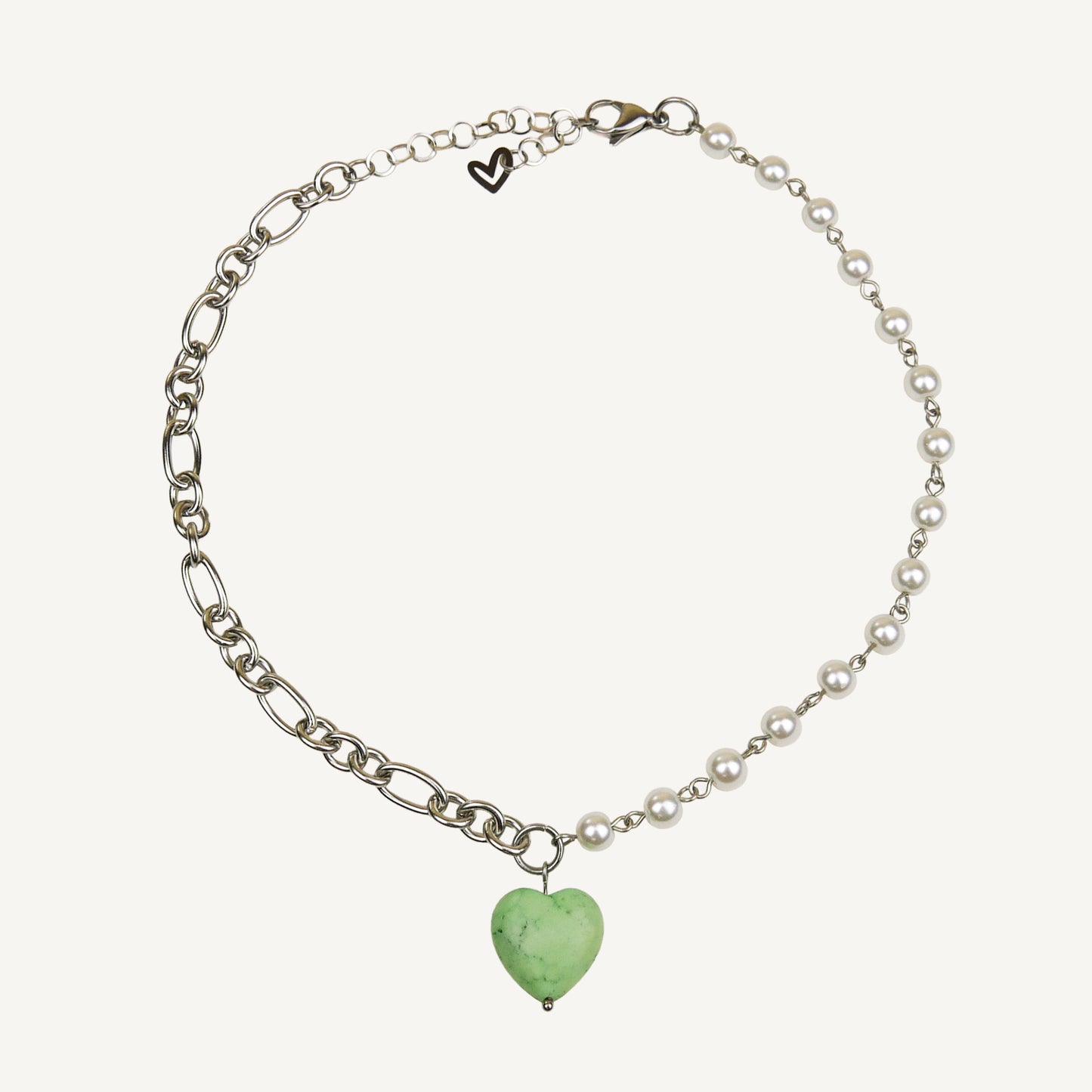 GREEN HEART - necklace (gold or silver)