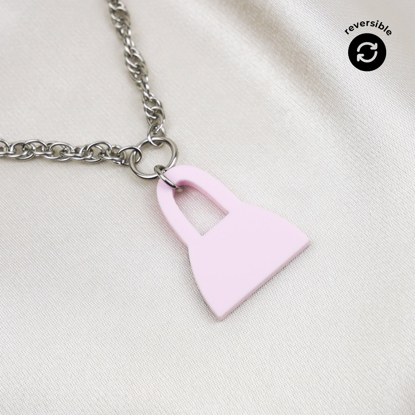 PURSE FIRST necklace - pink polka dot