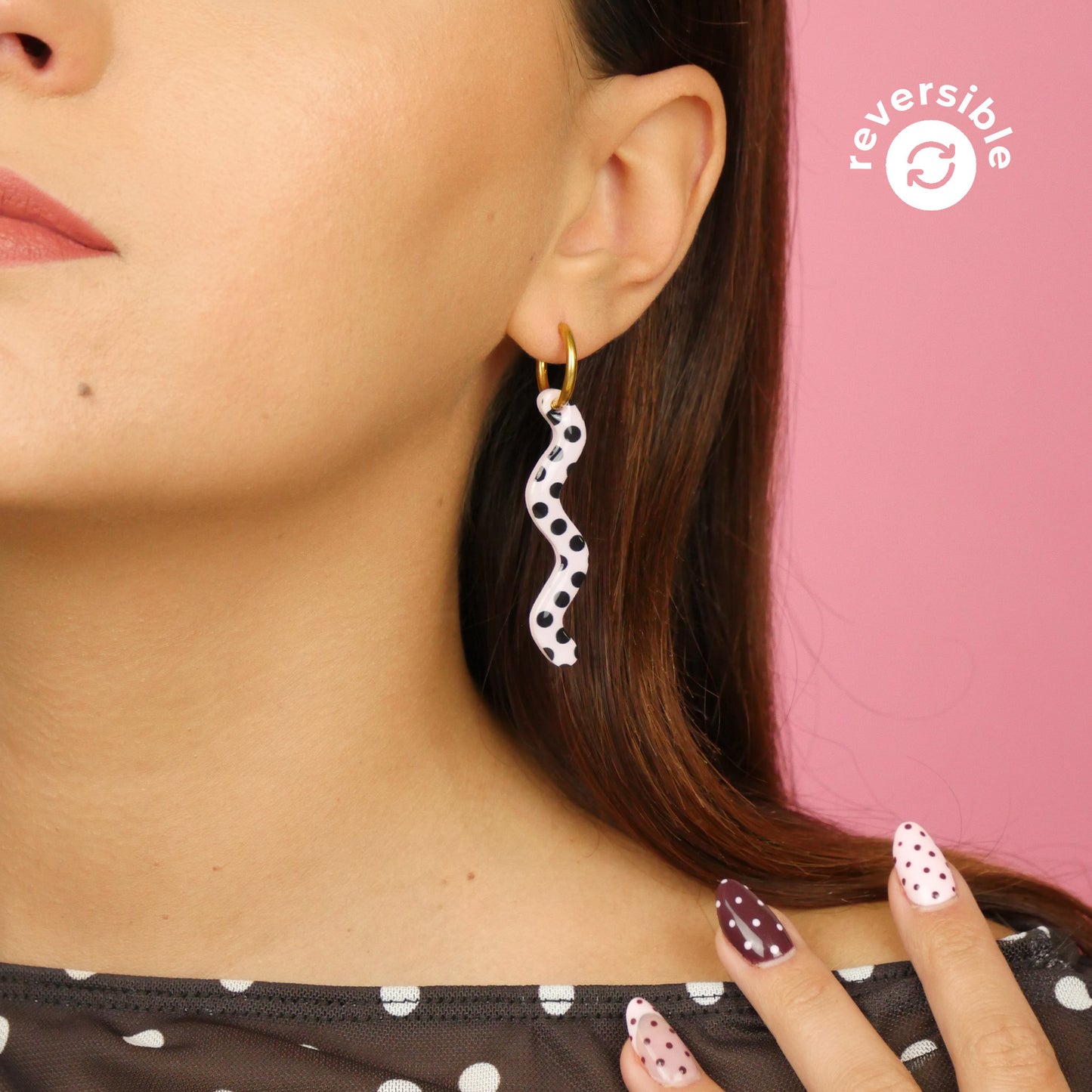 SQUIGGLE - pink polka dot