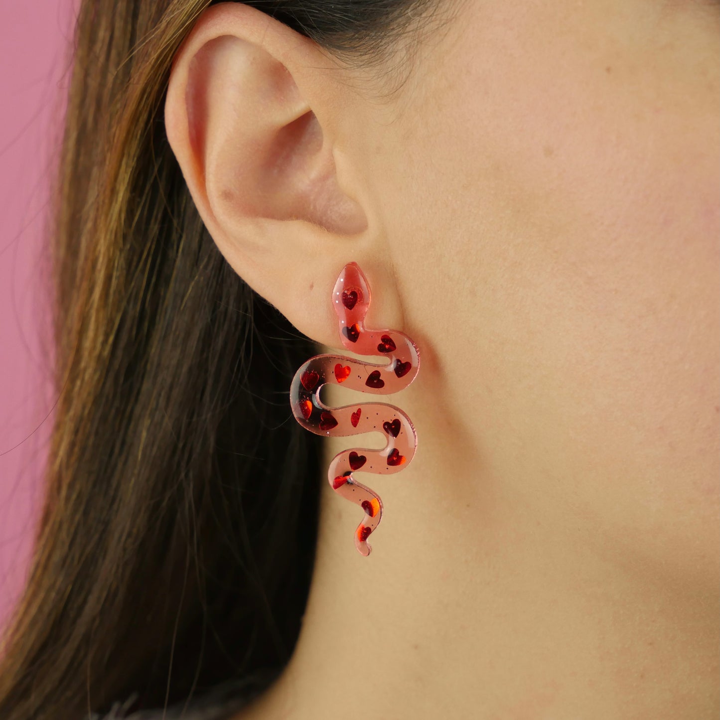 SERPENTS MIDI - rouge & paillettes coeurs